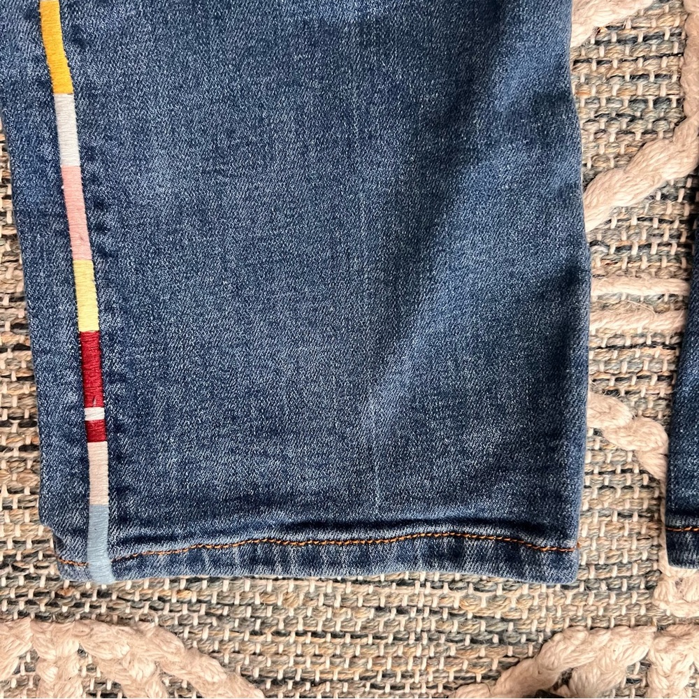 Anthropologie Pilcro Slim Boyfriend Crop side stripe jeans 32 - Picture 4 of 11